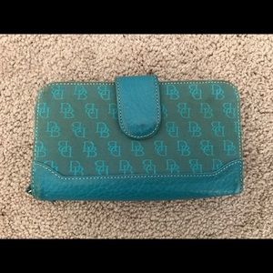 Dooney & Burke Signature Turquoise Wallet
